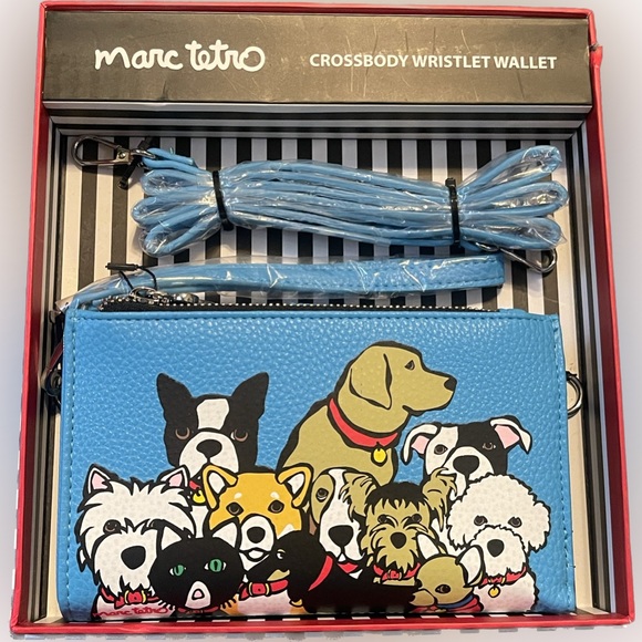Marc Tetro Handbags - NIB Marc Tetro Blue Crossbody Wristlet Wallet